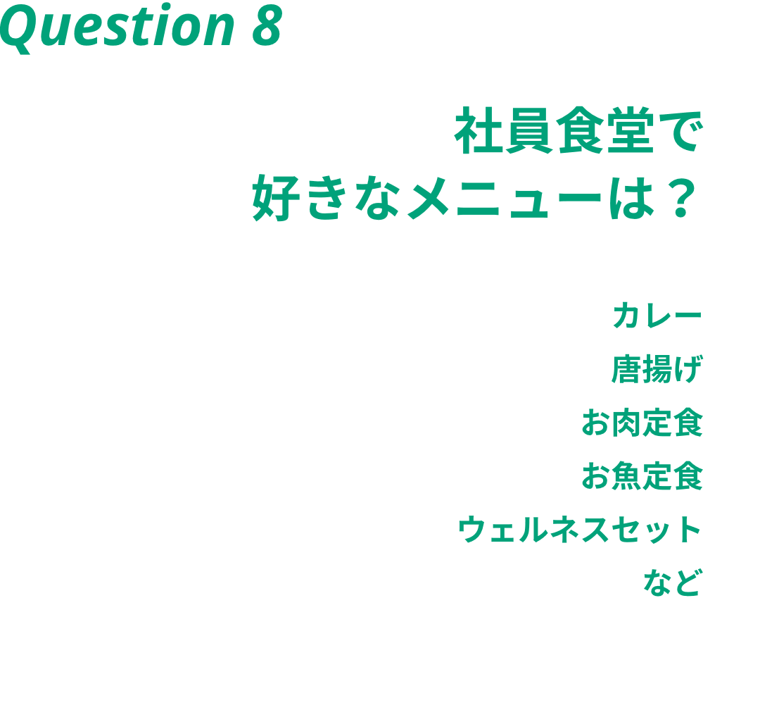 Question8 社員食堂で好きなメニューは？